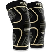 Copper Knee Braces for Knee Pain Women and Men (2 Pack), Knee Compression Sleeve for Arthritis, ACL, Meniscus Tear, Joint Pain Relief, Knee Support for Working , Running, Weightlifting, Fitness